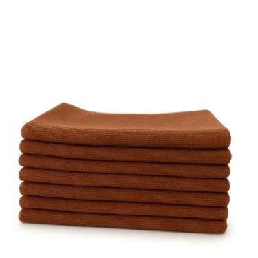 Imagem de Kit 10 Panos de Microfibra Multiuso 35x35cm para Limpeza de Cozinha, Vidros, Mesa e Uso Geral (Marrom,5)