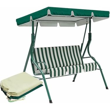 Imagem de Capa De Substituição Para Dossel De Balanço Ao Ar Livre De 2/3 Lugares E Capa De Almofada De Balanço, Cobertura Superior À Prova D'água Para Jardim, Cobertura De Toldo Para Proteção Contra O Sol ~/