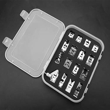 Imagem de Generic Conjunto de Pés Calcadores Multifuncionais Com 16 Peças, Acessórios para Máquinas de Costura para, Adequados para Destaque da Moda Em Blusas e Vestidos (Embalagem em caixa plástica)