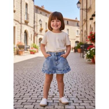 Imagem de Shorts Saia Jeans Efeitos Mini Pregas Animê-Feminino