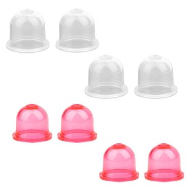 Imagem de 8 peças de lâmpadas de primer para motores pequenos, lâmpadas de primer de carburador vermelho transparente de substituição de diferentes tamanhos compatíveis com aparador de grama a gasolina e