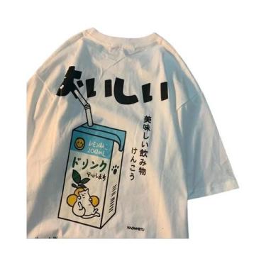 Imagem de Camiseta Unissex Oversized De Algodão Com Estampa De Gato Japonês, Man