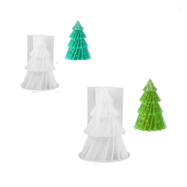 Imagem de Molde de silicone para árvore de Natal flexível, reutilizável, faça você mesmo, ferramentas de sabonete, materiais de decoração de casa para festivais, feriados (tipo a)
