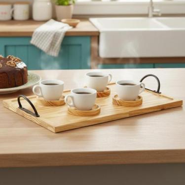 Imagem de Bandeja Cantinho do Café Com Alça Para Servir - Café da Manhã Decorati