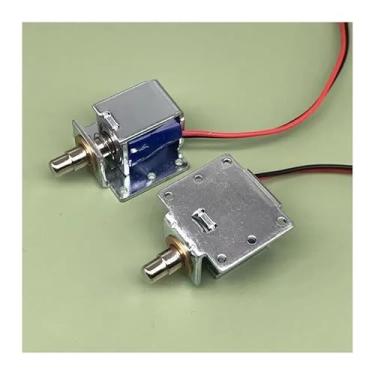 Imagem de 1 peça DC 5V-12V eletroímã telescópico push pull tipo êmbolo ímã solenoide mola