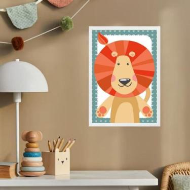 Imagem de Quadro Infantil Safari - Leãozinho 33X24Cm - Com Vidro