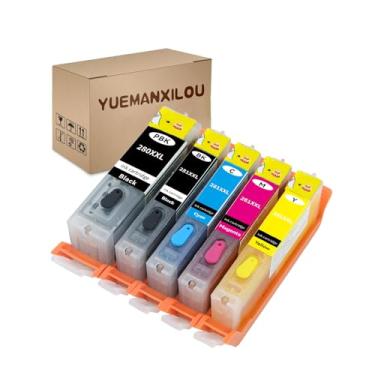 Imagem de YUEMANXILOU Cartuchos de tinta recarregáveis PGI-280XXL CLI-281XXL 280XL 281XL compatíveis com PIXMA TS6120 TS6220 TS6320TS8120 TS8220 TS8320 TR7520TR8520 TR8620 TS9120 TS9520 TS9521 Impressora C