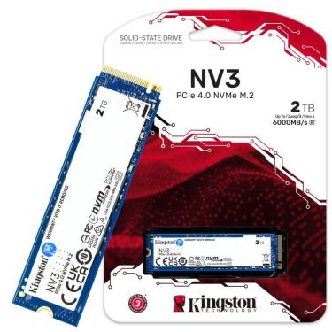 Imagem de SSD NVMe Kingston 2TB NV3 Gen 4x4 Ultra Rápido Leitura 6000Mb/s Gravação 5000Mb/s SNV3S/2000G