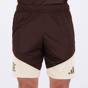 Imagem de Shorts Adidas Flamengo Treino 2026 Marrom e Bege, G