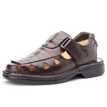 Imagem de SANDÁLIA PIERRÔ ANTI-STRESS FECHADA COURO LEGÍTIMO COR CAFÉ-Masculino