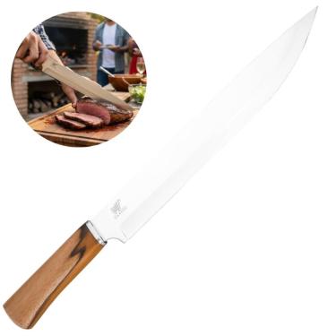 Imagem de Faca Para Churrasco Gourmet Inox Com Cabo de Madeira Hitita 11 Carmel Imports
