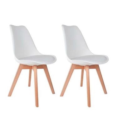 Imagem de Conjunto c/2 Cadeiras Charles Eames Leda Saariem Design Wood Estofada 