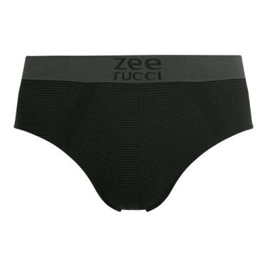 Imagem de Cueca Slip Listrada sem Costura Preto Zee Rucci - Trend, P