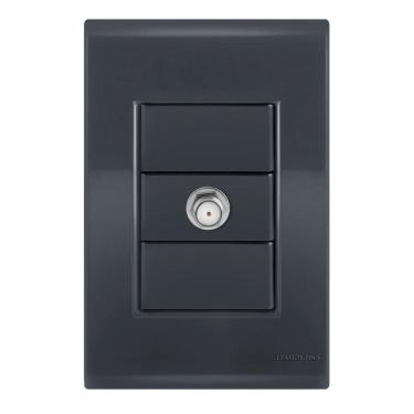 Imagem de Conjunto 1 Tomada Tv - Tramontina Liz Grafite - Tlg034