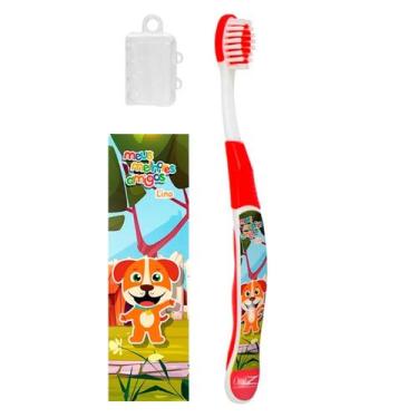 Imagem de Kit infantil Escova de Dente com Desenhos Saúde bucal com diversão - z