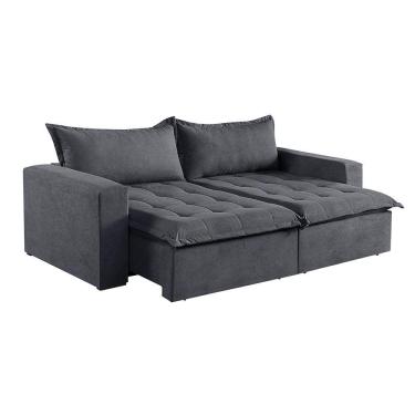 Imagem de Sofá 5 Lugares Retrátil E Reclinável M-184 Veludo Martins Grafite