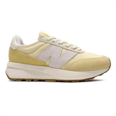 Imagem de Tênis New Balance 370v1 Unissex, 41, Amarelo, Branco