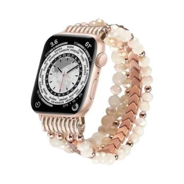 Imagem de Pulseira De Apple Watch Feminina Feita À Mão Com Contas Elásticas Comp
