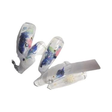 Imagem de Adesivos De Unhas Com Asas De Borboleta Pretas E Roxas, Decalques De M