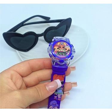 Imagem de Kit Relógio Digital Pisca luz Colorido Toca Música Meninos/Meninas Per