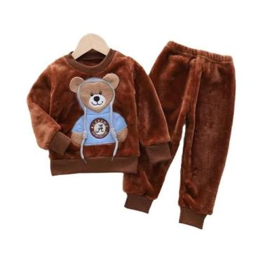 Imagem de Conjunto De Inverno Para Bebê Menino: Jaqueta De Pelúcia Com Capuz E C