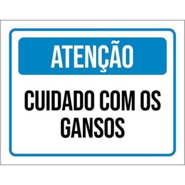 Imagem de Kit 10 Placas De Sinalização - Atenção Cuidado Com Os Gansos - Sinaliz