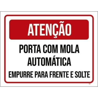 Imagem de Placa Sinalização - Porta Mola Automática Empurre 27X35 - Sinalizo