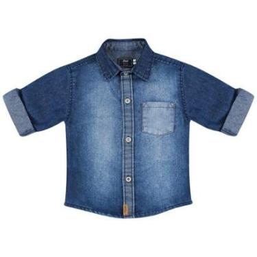 Imagem de Camisa Bebê Look Jeans Manga Longa Jeans - GG - UNICA-Masculino
