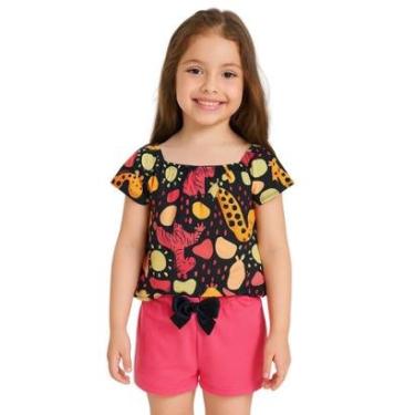 Imagem de Conjunto Infantil Menina Blusa e Shorts Algodão Kyly-Feminino