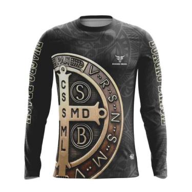 Imagem de Camiseta Térmica Sublimada Manga Longa Duagro Medalha São Bento Suplex