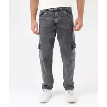 Imagem de Calça Masculina Reta Jeans Cargo Preto-65024 - Akiyoshi, Jeans preto, 
