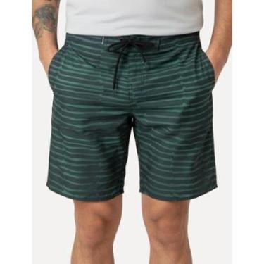 Imagem de Bermuda Calvin Klein Swimwear D'Água Masculina Green Lines Preta-Masculino