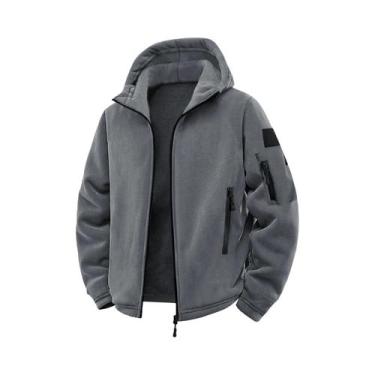 Imagem de Jaqueta Tática Masculina Com Capuz Para Outono E Inverno, Quente E Gro