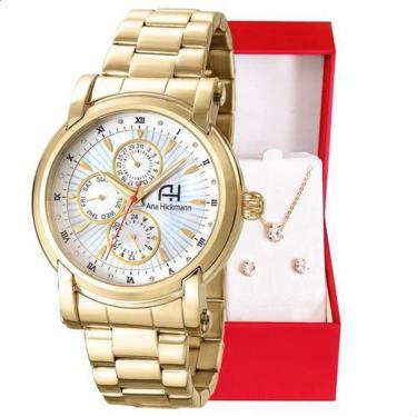 Imagem de Relógio Feminino Champion Ana Hickmann Dourado Luxo AH30317H-Feminino
