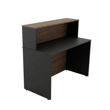 Imagem de Balcão para Atendimento 120cm Studio Nogueira Lamina/preto Nogueira Lamina/Preto