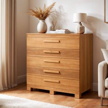 Imagem de Cômoda 5 Gavetas com Detalhes Fresadas Cinamomo