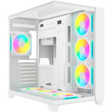 Imagem de Gabinete Gamer Fortrek Clarity FULL GLASS Aquário Branco