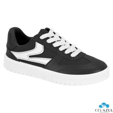 Imagem de Tênis Feminino Moleca Classic Casual Conforto, Preto, Branco, 35