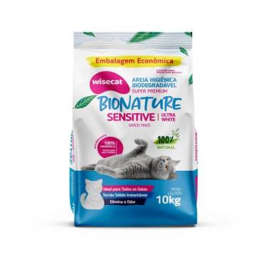 Imagem de Areia Higienica Gatos Biodegradavel Bionature Grãos Finos 10Kg - WISEC