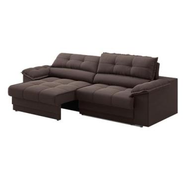 Imagem de Sofá com USB Retrátil Reclinável Mimo 2,30m - Netsofas, Chocolate