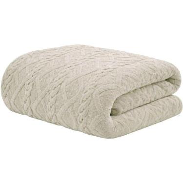 Imagem de Cobertor Casal Dyuri Jolitex Jacquard Tricot 180 x 220 cm, TAUPE