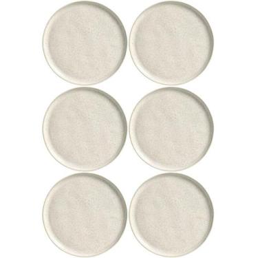 Imagem de Jogo 6 Pratos de Sobremesa Off White 21,5cm Cerâmica Stoneware Bio Van