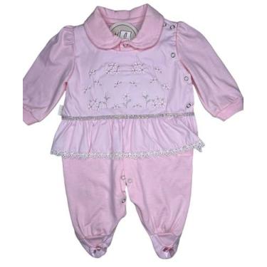 Imagem de Macacão Malha Algodão Cordão Strass  Menina - Ands Baby, P, Rosa bebê