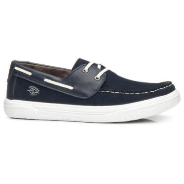 Imagem de Mocassim Masculino Couro Flight Marinho Branco Pegada 141801-05, 39