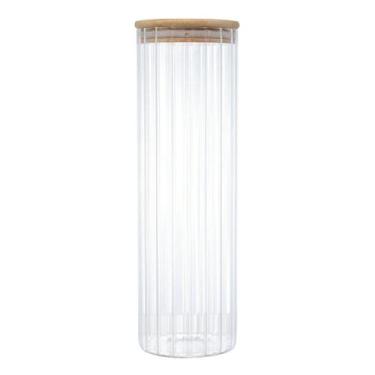 Imagem de Pote de Vidro Hermético 1,3L com Tampa Bambu - ROJEMAC