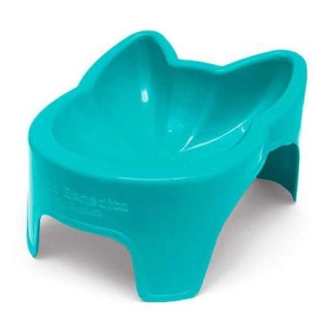 Imagem de Comedouro Alto de Plástico para Gatos São Benedito Pet Verde 100ml