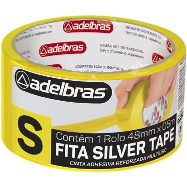 Imagem de Fita Adesiva Silver Tape de Alta Resistência Amarela 48mm X 5m Adelbras