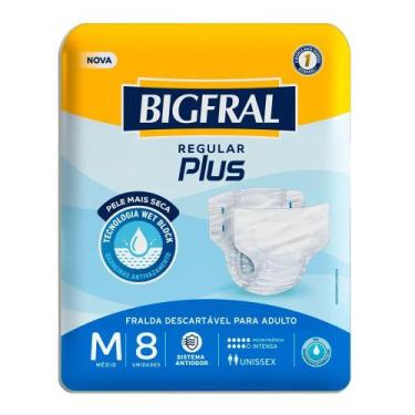 Imagem de Fralda Geriátrica Bigfral Regular Plus M 8U - Ontex