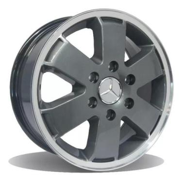 Imagem de Kit 4 Rodas Sprinter Aro 16x6,5 6x130 Grafite Diamantada - ramlow