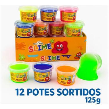 Imagem de Kit 12 Potes Slime Lavável Criativa Educativa E Relaxante - slime infa